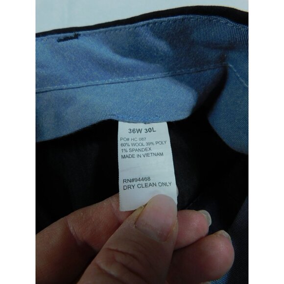 Nautica Black Wool Dress Pants 36x30 - Pleated Cuffed - Excellent - Picture 12 of 13